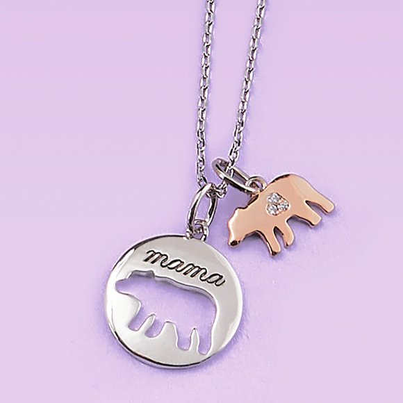 Mama Bear Necklace, Charmed Aroma Mama Bear Mothers Day Collection - Picture 3 of 3